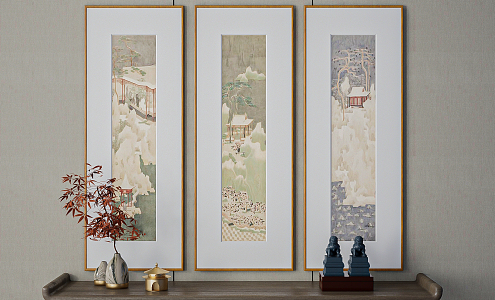 New Chinese Decorative Painting Hanging Painting 3d model