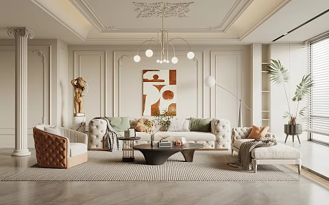 French Living Room 3d model