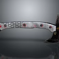 Modern Tactical Axe with Honeycomb Pattern Handle Silver Black Red Accents and Metal Blade