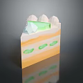 Layered Cake With Orange Yellow Layers Green Filling And White Cream Topping