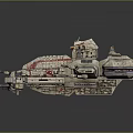 Futuristic Sci Fi Spaceship Model With Gray Red Mechanical Structure And Detailed Design 3d model