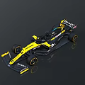 Yellow Black Renault Formula 1 Car With Aerodynamic Front Wing And Rear Spoiler