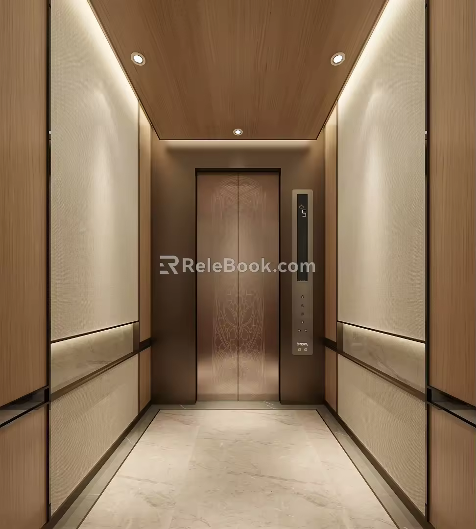 Modern elevator car 3d model
