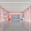Modern Fitness Studio Rest Area With Wooden Flooring Tables And Mural Art