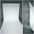 Commercial Photography Studio Equipment With White Backdrop Tripod And Stands
