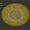 Plant Themed Decorative Pattern On Blue And White Ceramic Plate With Intricate Design