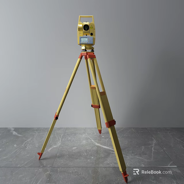 Professional Total Station Industrial Equipment with Stable Tripod for Construction Surveying 3d model 