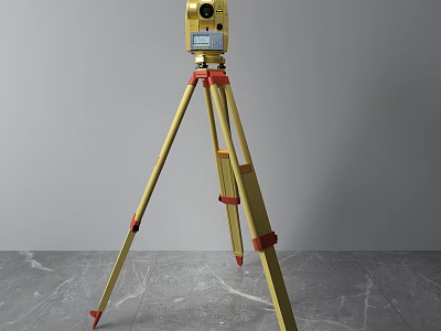 Professional Total Station Industrial Equipment with Stable Tripod for Construction Surveying 3d model