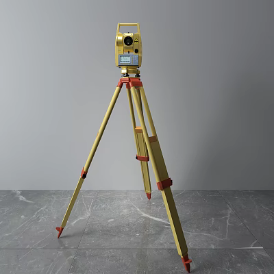 Professional Total Station Industrial Equipment with Stable Tripod for Construction Surveying 3d model