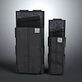 Two Black Weapon Magazines With Different Sizes And Textured Surface Design 3d model