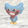 Blue Cat Shaped Toy With Big Eyes Red Bow Tie And Yellow Feet