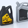 Synthetic Oil Can Mock-up Industrial Equipment Featuring Black and Gray Designs