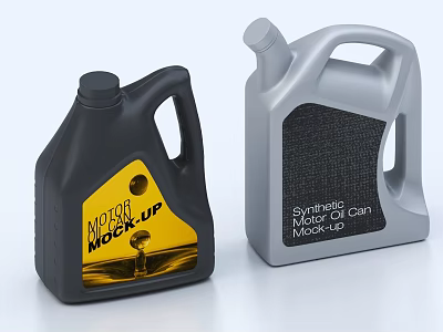 Synthetic Oil Can Mock-up Industrial Equipment Featuring Black and Gray Designs 3d model