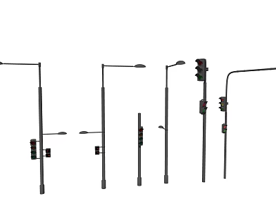 Modern Outdoor Street Lights With Different Designs And Various Heights For Outdoor Areas 3d model