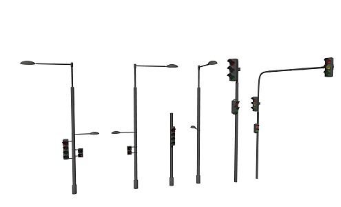 Modern street light traffic lights 3d model