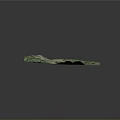 3D Topographic Model With Green Terrain And Yellow Connecting Lines
