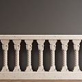 European-style carved railing guardrail 3d model