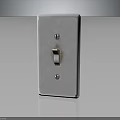 White Modern Electrical Wall Switch With Two Screws And Simple Design For Home Use 3d model