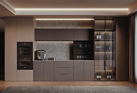 Modern Sideboard Oven Wine Cabinet 3d model