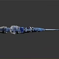 Modern Blue Glowing Bow With Streamlined Design And Reflective Surface