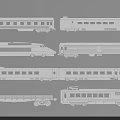 Stylish Wall Decor With Various Black And White Train Line Drawings Design