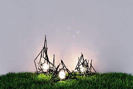 Modern lawn lamp landscape lamp creative lawn lamp grass 3d model