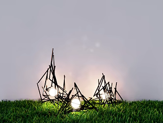 Modern lawn lamp landscape lamp creative lawn lamp grass 3d model