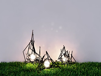 Modern lawn lamp landscape lamp creative lawn lamp grass 3d model