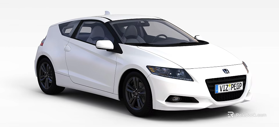 White Two Door Sports Car Featuring Sleek Body Design And Black Alloy Wheels 3d model 