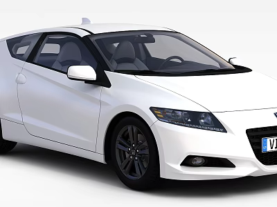 White Two Door Sports Car Featuring Sleek Body Design And Black Alloy Wheels 3d model