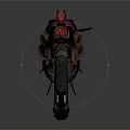 Futuristic Sci Fi Weapon With Red Black Mechanical Design Spiked Barrel And Ammo Clip