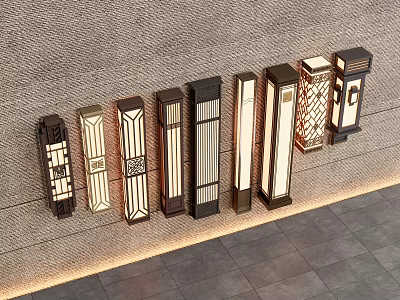 Outdoor Wall Lights With Various Modern Decorative Designs For Exterior Lighting 3d model