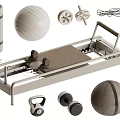 Yoga Studio Essential Fitness Equipment Including Pilates Reformer Yoga Ball Mat Dumbbells Kettlebell Jump Rope