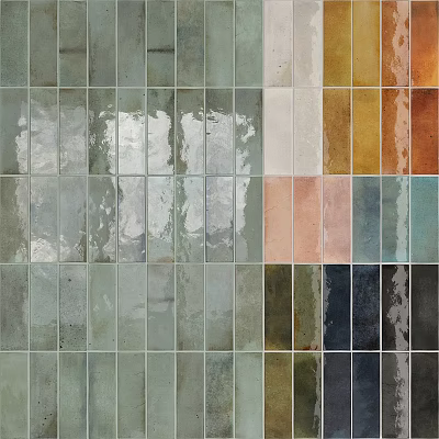 Variety Of Glossy Ceramic Tiles Featuring Different Colors And Textures 3d model