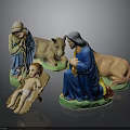 Nativity Scene Figurines With Baby Jesus Mary Joseph Ox And Donkey