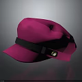 Stylish Pink Cap With Black Strap And Gold Badge Fashion Accessory
