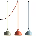 Modern Dome Shaped Pendant Lights With Colorful Red Green And Blue Designs