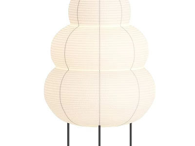 Modern Minimalist Table Lamp Three Tiered Round Paper Shade With Striped Texture And Black Stand 3d model