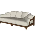 Modern Fabric Sofa Multiplayer Sofa 3d model