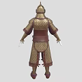 Ancient Golden Traditional Warrior Armor Historical Military Weapon With Decorative Metal Plates