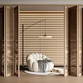 shutter folding door sliding door sliding door lazy sofa 3d model