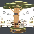Modern Column Decorative Column Cartoon Styling Column Children's Space Wrap Column Tree Decorative Column 3d model