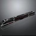 Modern High Speed Train With Sleek Aerodynamic Design And Multiple Carriages 3d model