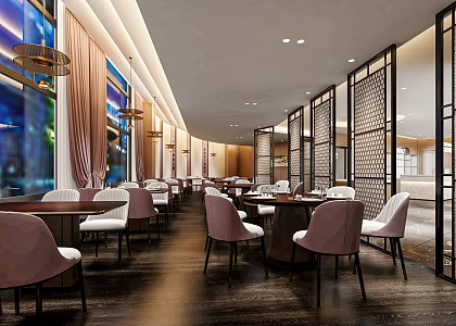 Modern Western Restaurant Dining Table and Chair Combination Card Seat Dining Table and Chair 3d model