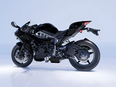 Black Sport Motorcycle With Sleek Aerodynamic Design Modern Styling And Shiny Bodywork 3d model