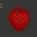 Fresh Red Strawberry With Green Leaves And Yellow Seeds On Black Background