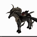 Mythical Flying Winged Horse with Red Saddle and Intricate Black White Design Details