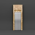 Elegant Modern Elevator Interior With Silver Doors And Brown Textured Frame 3d model