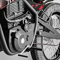 Red Off Road Motorcycle With 2T Graphics Black Seat And Knobby Tires