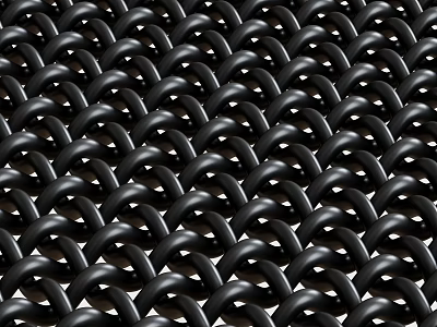 Black Chain Link Pattern Made Of Repeating Circular Metal Links 3d model